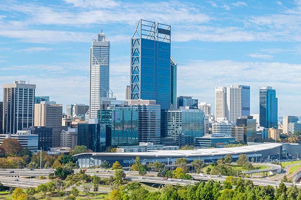 Panoramic view of Perth city