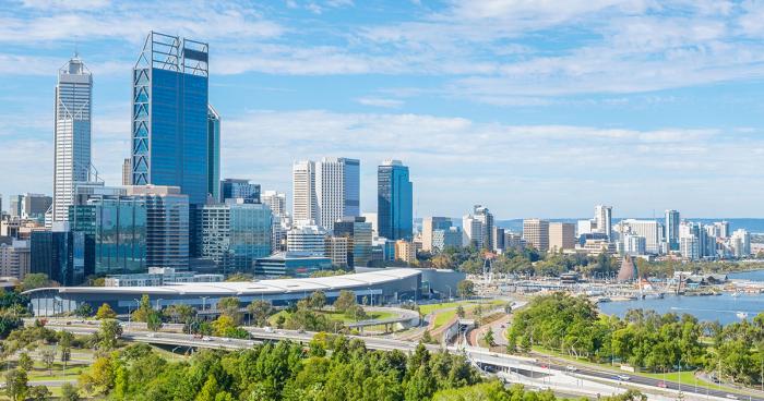 Panoramic view of Perth CBD